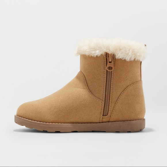 Girls' Haiden Microsuede Fleece Ankle Boots - Picture 3 of 5